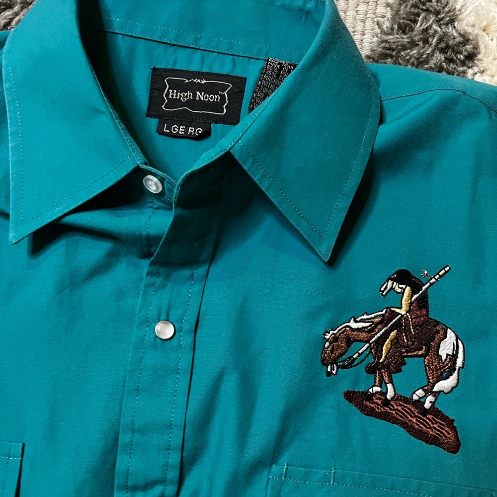 Cowboy Pearl button down “The Last Ride” - Picture 2 of 3